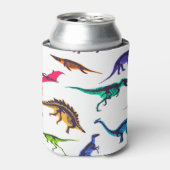 Dinosaurussilhouetten:  schetspatroon. blikjeskoeler (Blikje Voorkant)