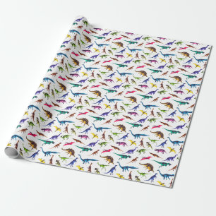 Dinosaurussilhouetten: schetspatroon. cadeaupapier