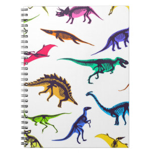 Dinosaurussilhouetten: schetspatroon. notitieboek