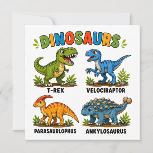 Dinosaurussoorten leren voor kinderen kaart