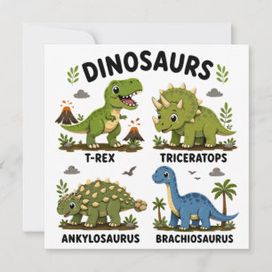 Dinosaurussoorten leren voor kinderen kaart