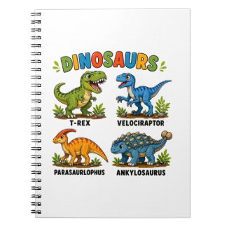 Dinosaurussoorten leren voor kinderen notitieboek