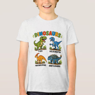 Dinosaurussoorten leren voor kinderen Tri-Blend shirt