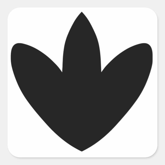 Dinosaurusvoetafdruk Vierkante Sticker (Voorkant)
