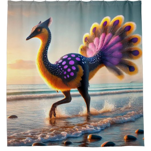 dinosaurusvogel douchegordijn (Voorkant)