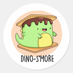 Dinosmore Grappige Dinosaurus Pun Ronde Sticker