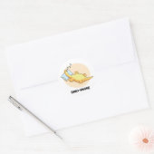 Dinosnore Funny Sleeping Dinosaur Pun Ronde Sticker (Envelop)