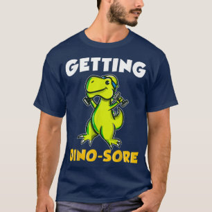 DinoSore Workout Gym Dinosaurus deadlift din krijg T-shirt