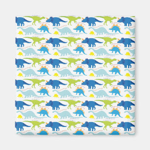 Dinosuar Design Blue en Green Pattern Dino Gifts Magneet