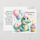 Dinozaur birthday Personalize Custom card (Voorkant / Achterkant)