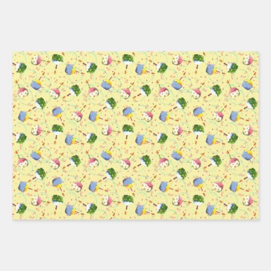 Dinsdag Cupcake Celebration Wrapping Paper Sheets (Voorkant)