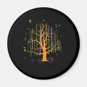 Dinsdag Gras Tree Beads New Orleans 2022 Watercolo Magneet