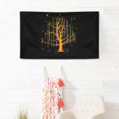 Dinsdag Gras Tree Beads New Orleans 2022 Watercolo Spandoek (Insitu)