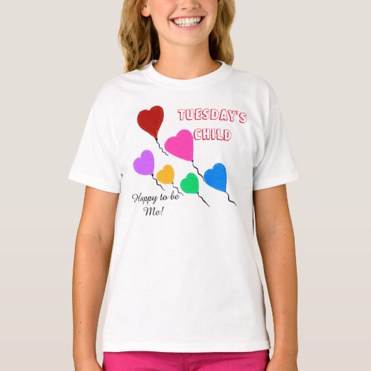 Dinsdag in de kinderhartballonnen t-shirt (Voorkant)