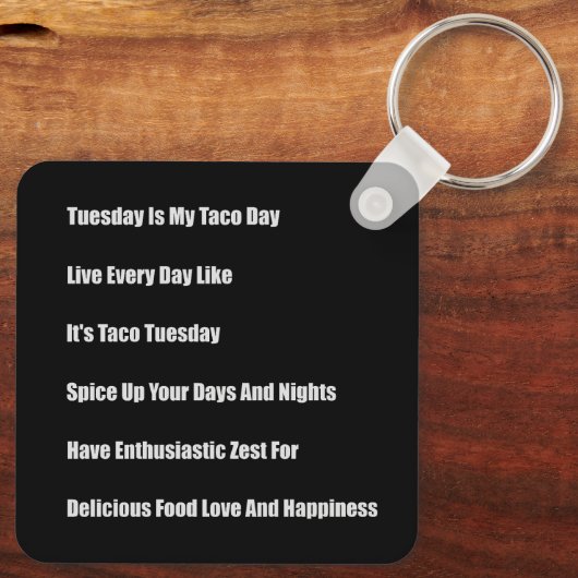 Dinsdag is mijn taco-dag sleutelhanger (Achterkant)