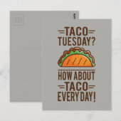 Dinsdag Taco? Elke dag Taco! Briefkaart (Voorkant / Achterkant)
