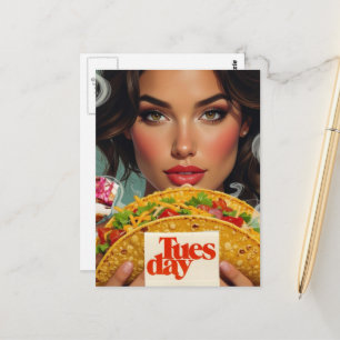 Dinsdag Vrouw Met een Taco Briefkaart