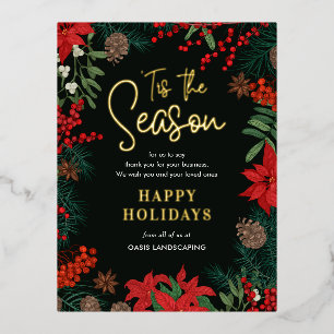 D'invitation À Feuilles D'aluminium Bright Blooms FOIL Business Holiday Carte postale