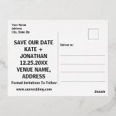 D'invitation À Feuilles D'aluminium Carte Postale Date Foil (Verso)