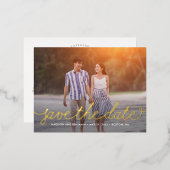 D'invitation À Feuilles D'aluminium Darling Script Foil Enregistrer La Carte Postale D (Recto/Verso)