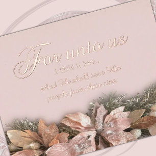 D'invitation À Feuilles D'aluminium Pour nous un enfant est né Carte postale en alumin