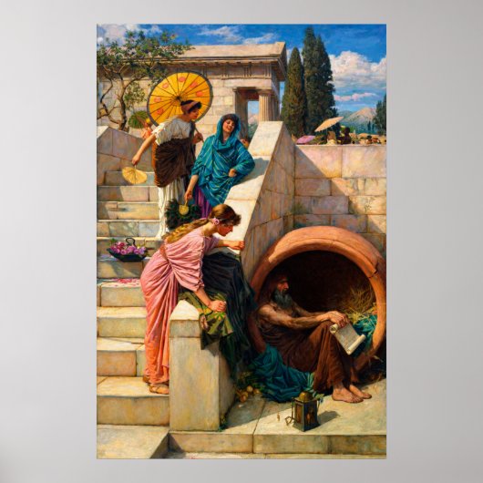 Diogenes by John William Waterhouse  Poster (Voorkant)