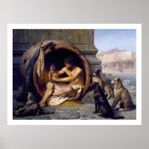 Diogenes & Dogs Poster Print door Gérôme