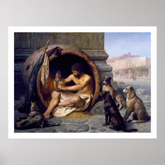 Diogenes & Dogs Poster Print door Gérôme (Voorkant)