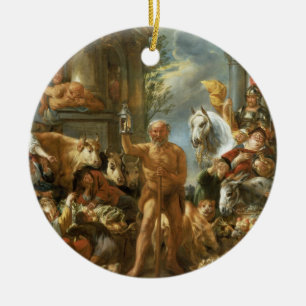 Diogenes Searching for an Honest Man, c.1650-55 (o Keramisch Ornament