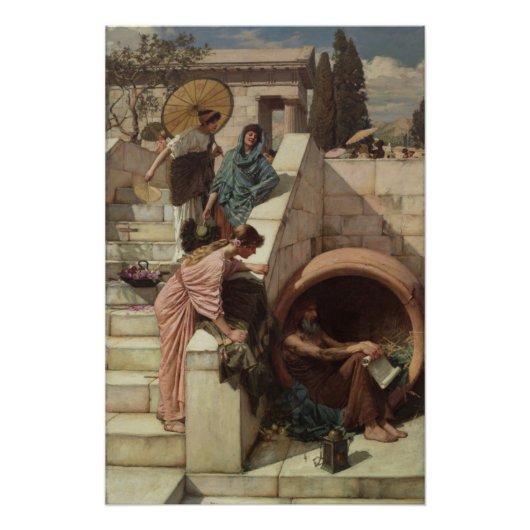 Diogenes van John William Waterhouse Perfect Poster (Voorkant)
