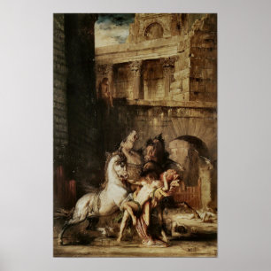 Diomedes versleten door zijn paarden poster
