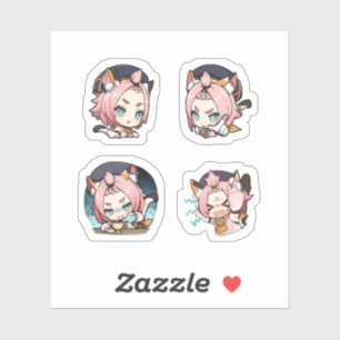 Diona Genshin Impact 4 stuks stickerblad Extra Pa Sticker
