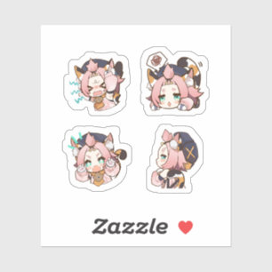 Diona Genshin Impact 4 stuks stickerblad Sticker