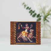 DIONYSOS MET EEN GROOTSCHALIGE LEOPARD Griekse moz Briefkaart (Staand voorkant)
