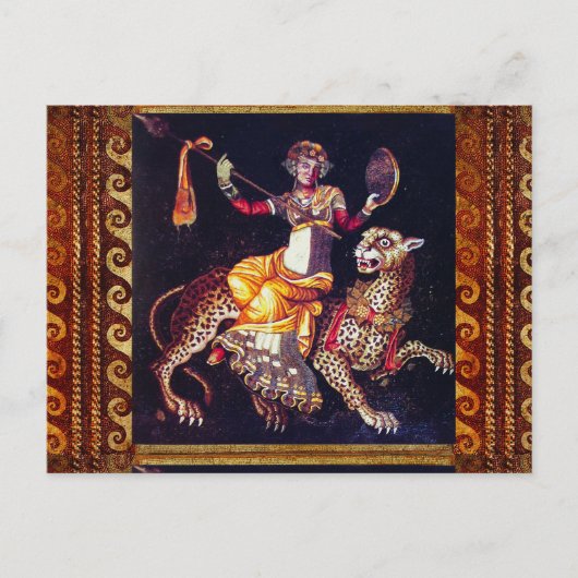 DIONYSOS MET EEN GROOTSCHALIGE LEOPARD Griekse moz Briefkaart (Voorkant)