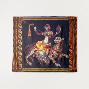 DIONYSOS MET EEN GROOTSCHALIGE LEOPARD Griekse moz Wandkleed