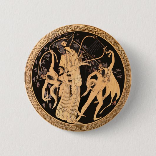 Dionysus en de Satyrs Ronde Button 5,7 Cm (Voorkant)