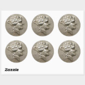 Dionysus tetradrachme-Sticker Ronde Sticker (Vel)