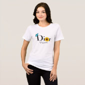 Dior Mode T-shirt met vlinder en zonnebloem (Voorkant volledig)