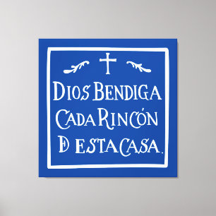 Dios bendiga cada rincon canvas afdruk