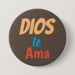 Dios de ama-toets ronde button 7,6 cm