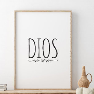 Dios es amor, Bijbelvers in het Spaans Poster