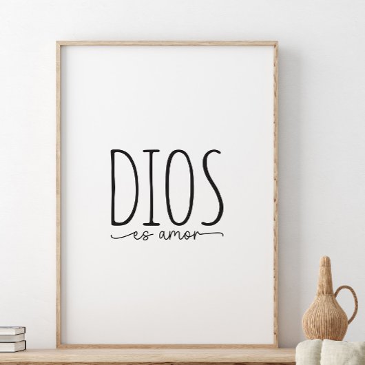 Dios es amor, Bijbelvers in het Spaans Poster