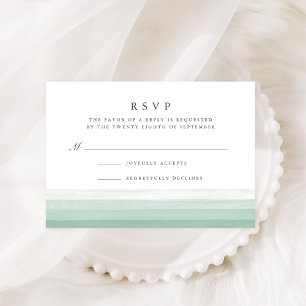 Dip Dye Waterverf RSVP-kaart Fern RSVP Kaartje