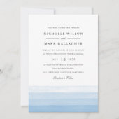 Dip Dye Waterverf Wedding Invitation | Sky Kaart (Voorkant)