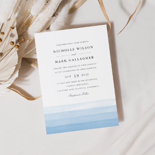 Dip Dye Waterverf Wedding Invitation Sky Kaart