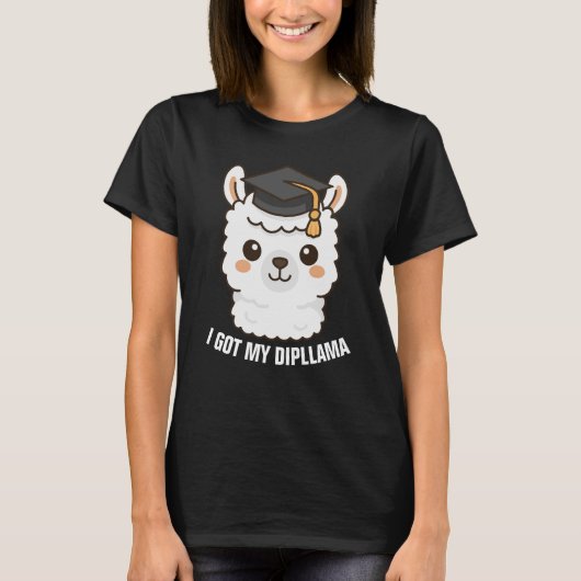 Dipllama Klasse van Afstuderen Llama Alpaca T-shirt (Voorkant)