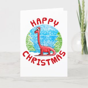 Diplodocus Dinosaur Christmas Kaart Funny