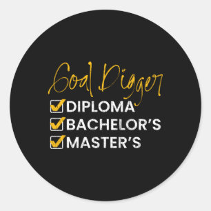 Diploma Bachelor Master Afstuderen Student Ronde Sticker