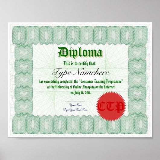 Diploma Certificate Print (Voorkant)